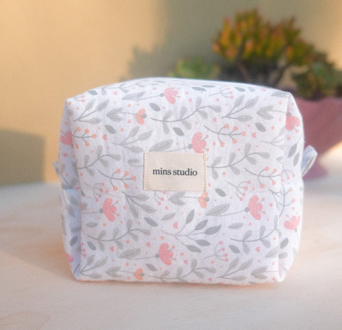 floral boxy travel pouch